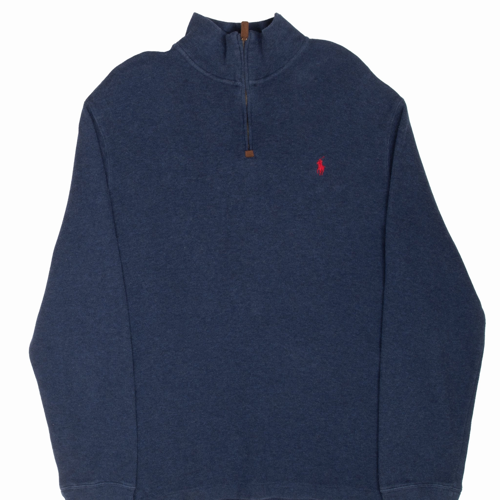 VINTAGE POLO RALPH LAUREN BLUE QUARTER 1/4 ZIP SWEATER XL Youthful Vibe Layered