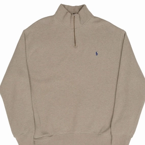 VINTAGE POLO RALPH LAUREN GREEN BEIGE QUARTER 1/4 ZIP SWEATER 1990S SIZE LARGE Unique selling points