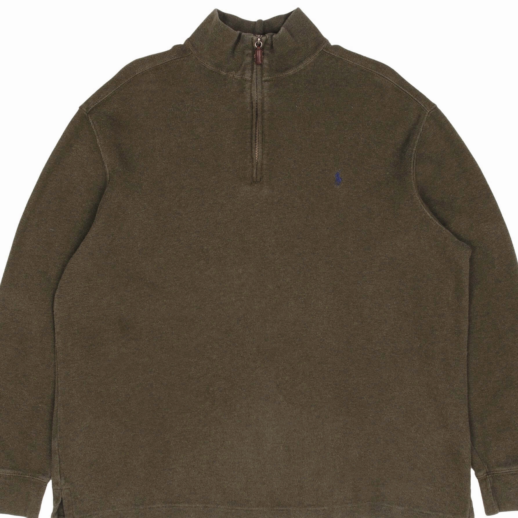 product polka dot playfulness VINTAGE POLO RALPH LAUREN GREEN QUARTER 1/4 ZIP SWEATER 1990S XL MADE IN USA