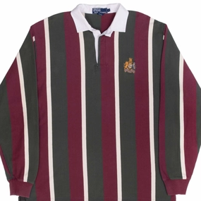 product team unity Streetwear Fashion VINTAGE POLO RALPH LAUREN MULTICOLOR LINE RUGBY POLO SHIRT 1990S LARGE
