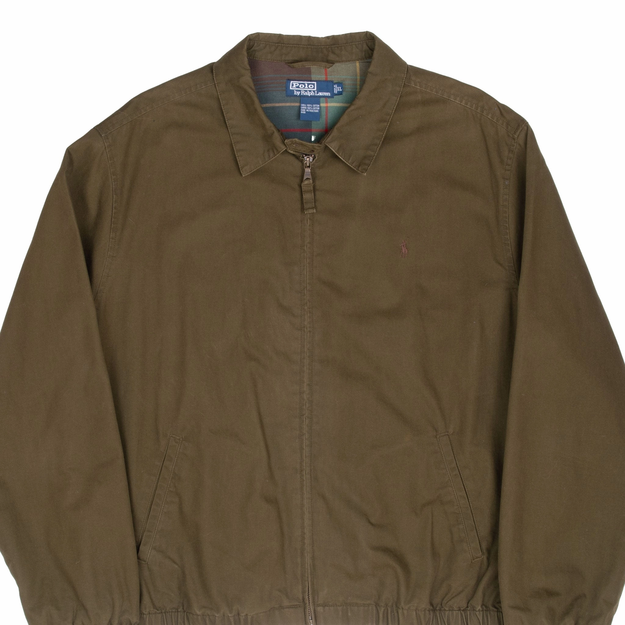 VINTAGE POLO RALPH LAUREN OLIVE GREEN HARRINGTON GOLF JACKET 1990S XL WaterResistant Shell