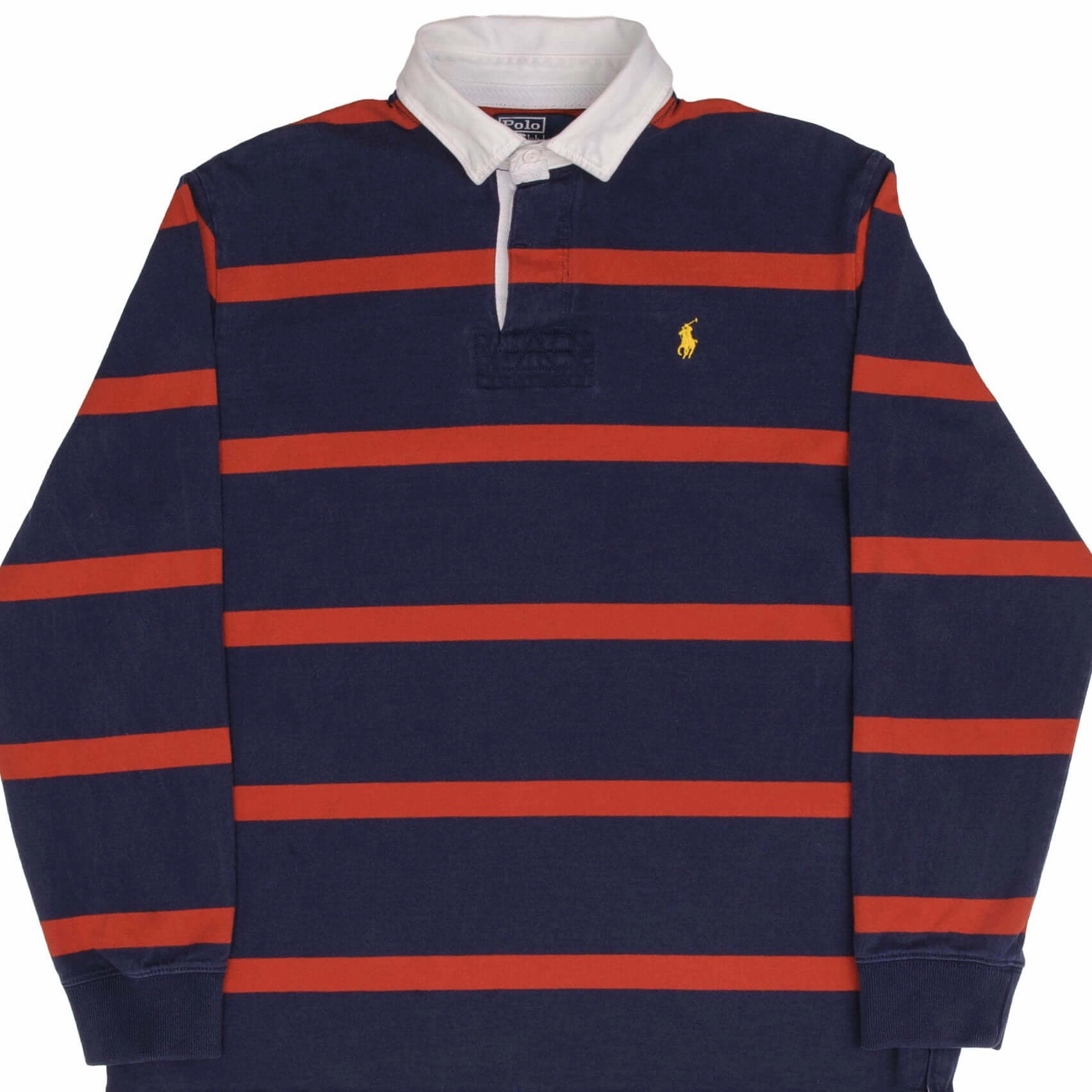 Relaxed Vibes VINTAGE POLO RALPH LAUREN RED & BLUE RUGBY POLO SHIRT 1990S SIZE LARGE