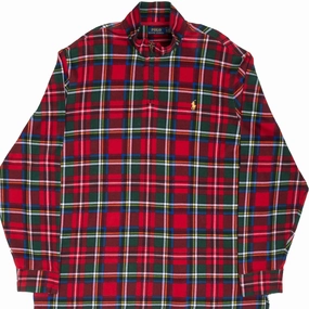 Easy Layering VINTAGE POLO RALPH LAUREN SCOTTISH PLAID QUARTER 1/4 ZIP SWEATER 2XL