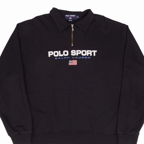 Windproof Design VINTAGE POLO SPORT RALPH LAUREN QUARTER ZIP SWEATSHIRT 1990S SIZE 2XL