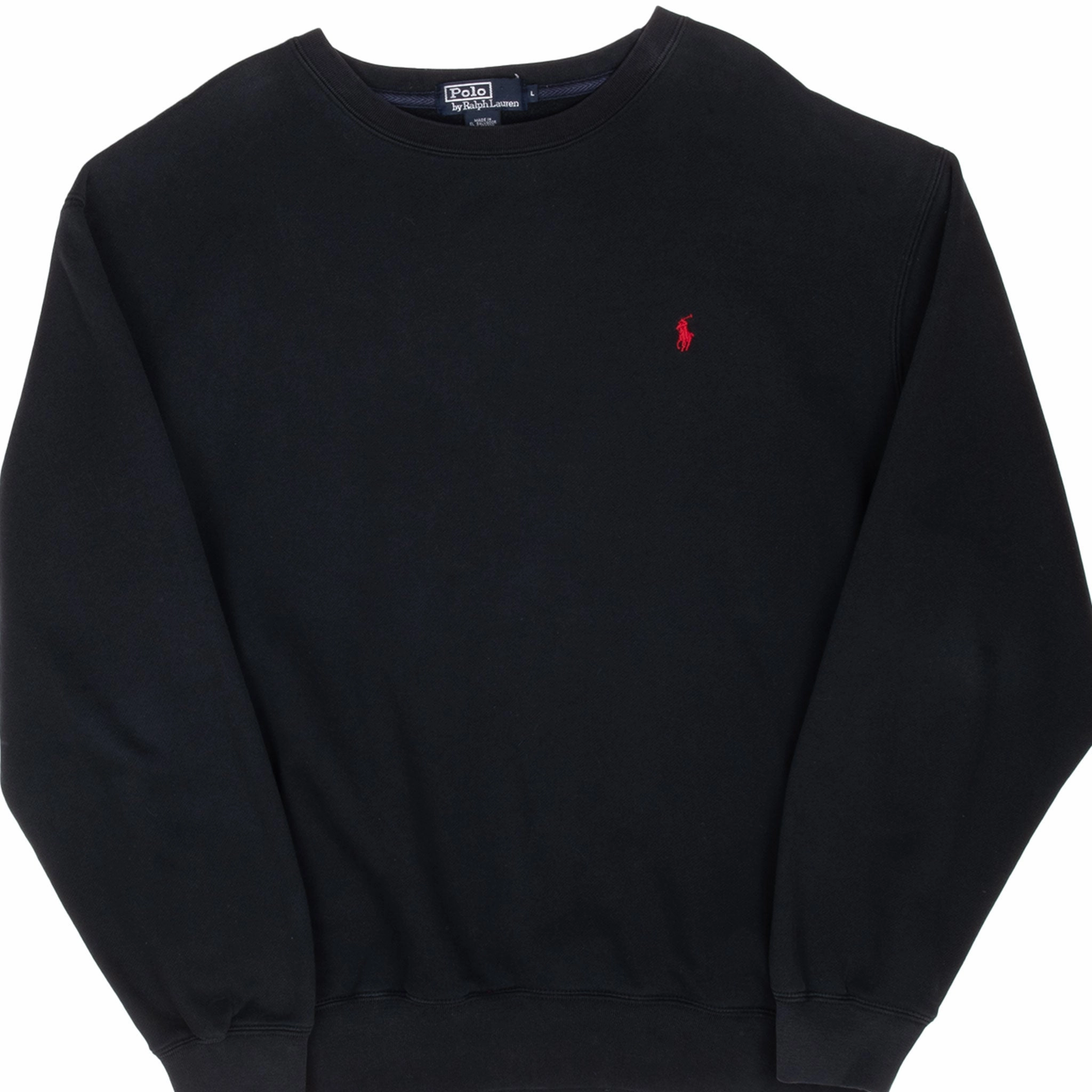 VINTAGE RALPH LAUREN 1990S CLASSIC BLACK CREWNECK SWEATSHIRT LARGE product stud toughness fit for home