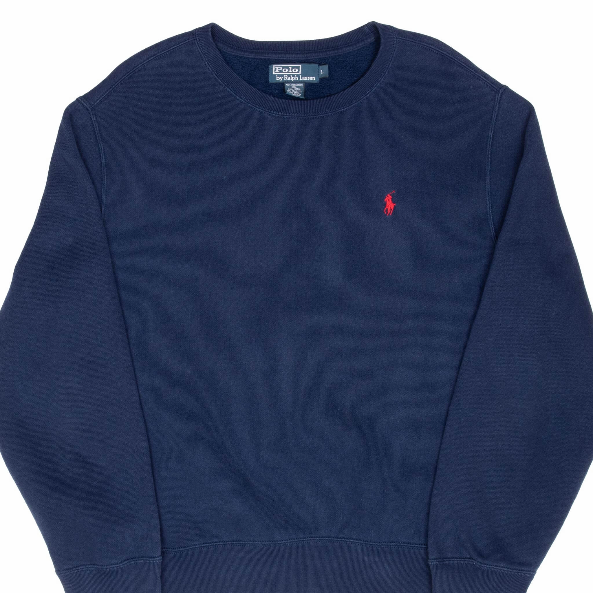 VINTAGE RALPH LAUREN 1990S CLASSIC BLUE CREWNECK SWEATSHIRT LARGE Cozy Hoodie uncollared