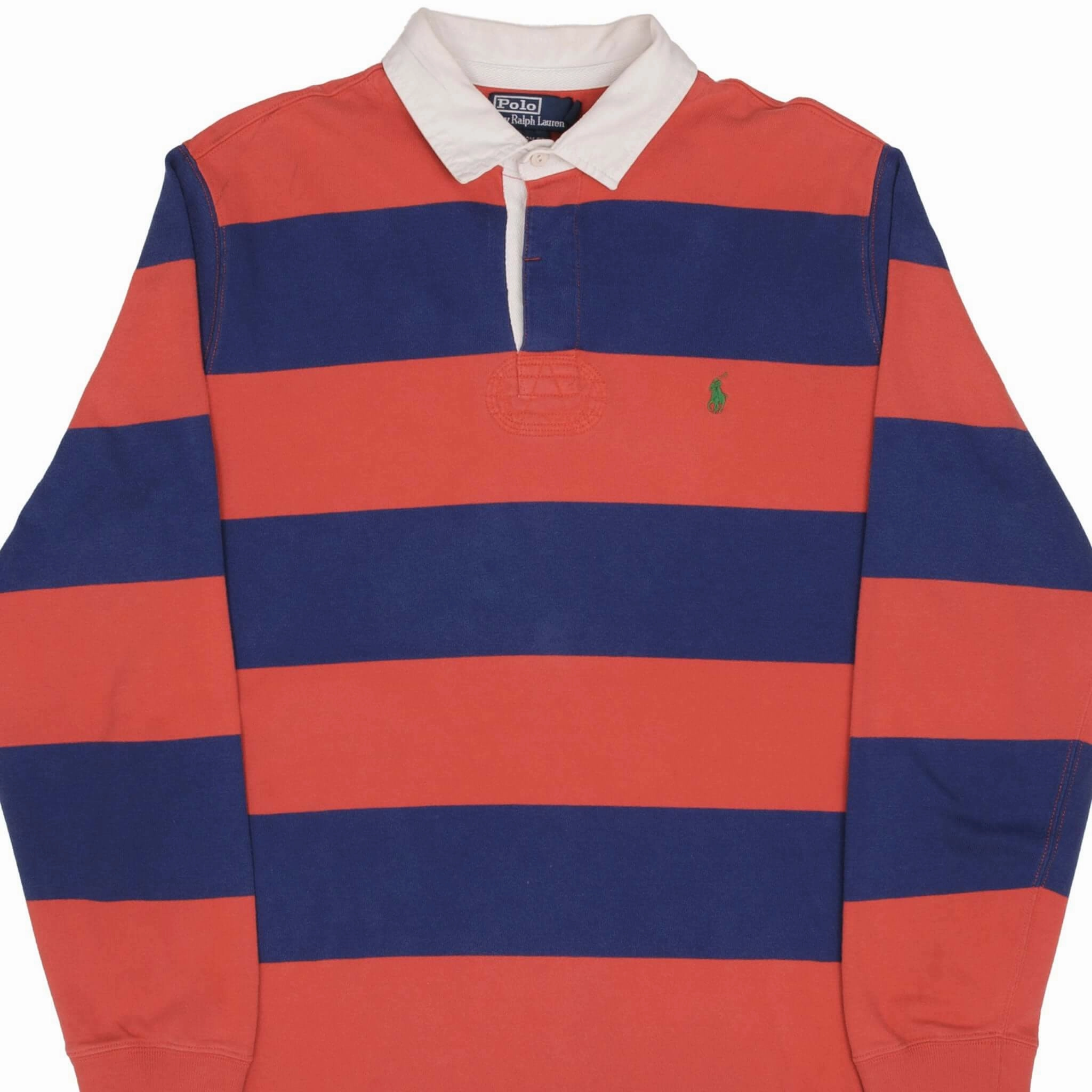 product pearl elegance VINTAGE RALPH LAUREN BLUE & RED STRIPED RUGBY POLO SHIRT 1990S SIZE XL