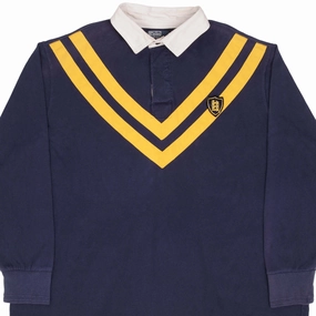 VINTAGE RALPH LAUREN BLUE & YELLOW STRIPED RUGBY POLO SHIRT 1990S SIZE 3XL BIG product tweed warmth quick dry