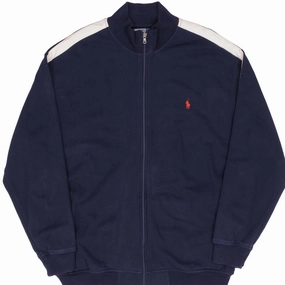 VINTAGE RALPH LAUREN FULL ZIP CLASSIC BLUE SWEATSHIRT 1990S SIZE 2XL TALL Travel Fit Everyday Essential