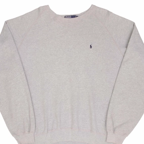 Street Comfort Daily Relaxed VINTAGE RALPH LAUREN GREY CLASSIC CREWNECK SWEATSHIRT XL 1990S