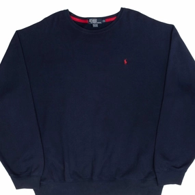 product family bonding product camping suitable functionality VINTAGE RALPH LAUREN NAVY BLUE 1990S CLASSIC CREWNECK SWEATSHIRT 2XL MADE IN USA