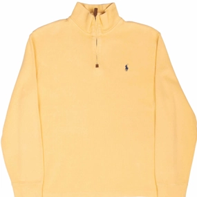 VINTAGE RALPH LAUREN YELLOW QUARTER ZIP SWEATER 1990S MEDIUM Fashion Piece