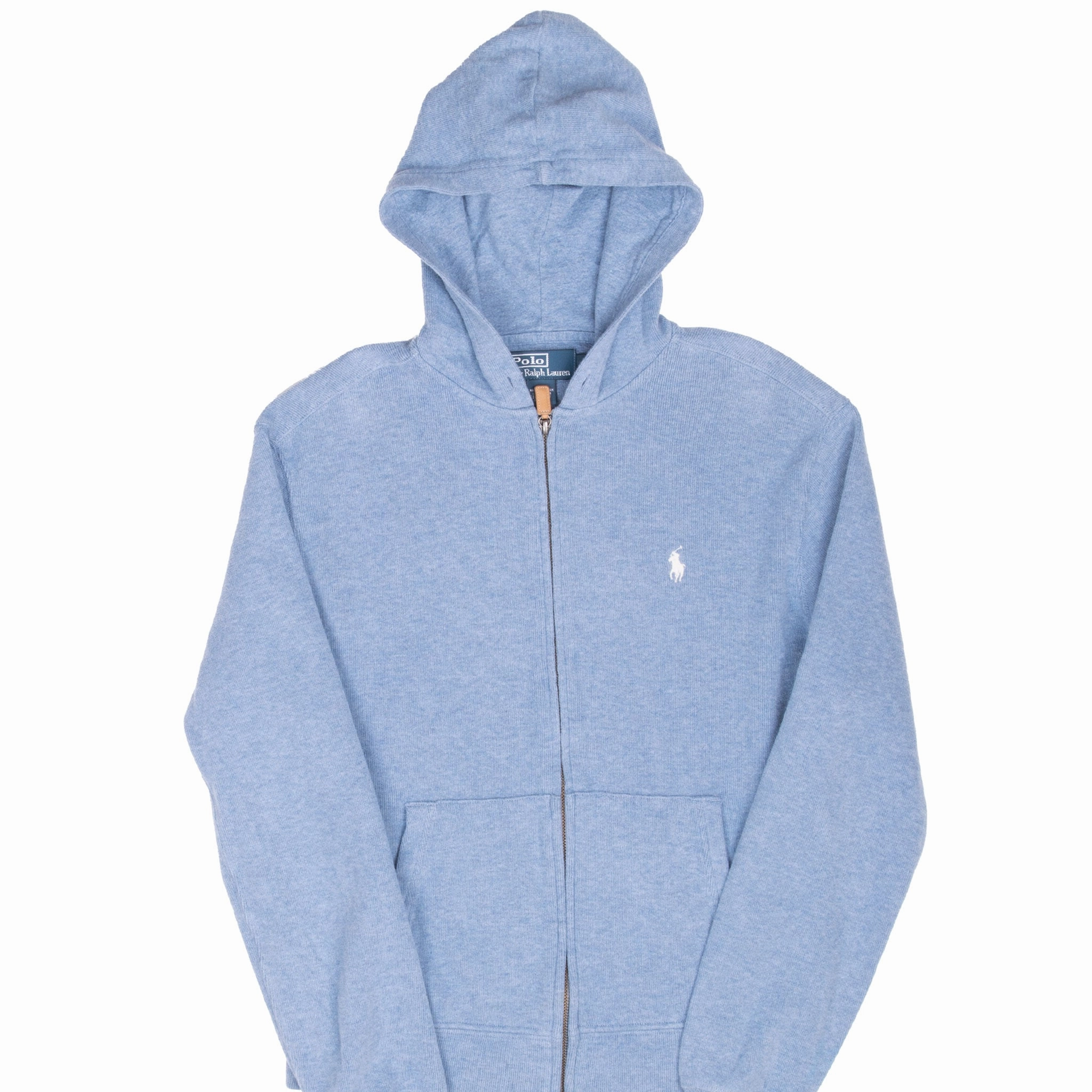 product yoga friendly flexibility VINTAGE RALPH LAUREN ZIP UP BLUE HOODIE SWEATSHIRT 1990S SMALL