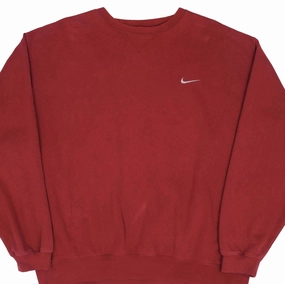 VINTAGE RED BURGUNDY NIKE CLASSIC SWOOSH SWEATSHIRT 1990S SIZE 2XL good for rainy days