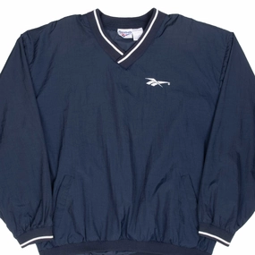 VINTAGE REEBOK BLUE PULLOVER WINDBREAKER JACKET 1990S XL Outdoor Shield Pink