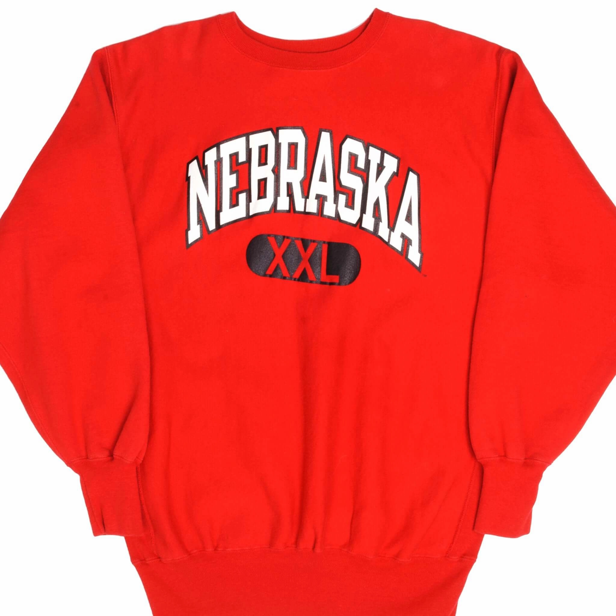 product customer retention product yoga friendly flexibility VINTAGE REVERSE WEAVE CHAMPION NEBRASKA RED SWEATSHIRT 1990S 2XL MADE USA
