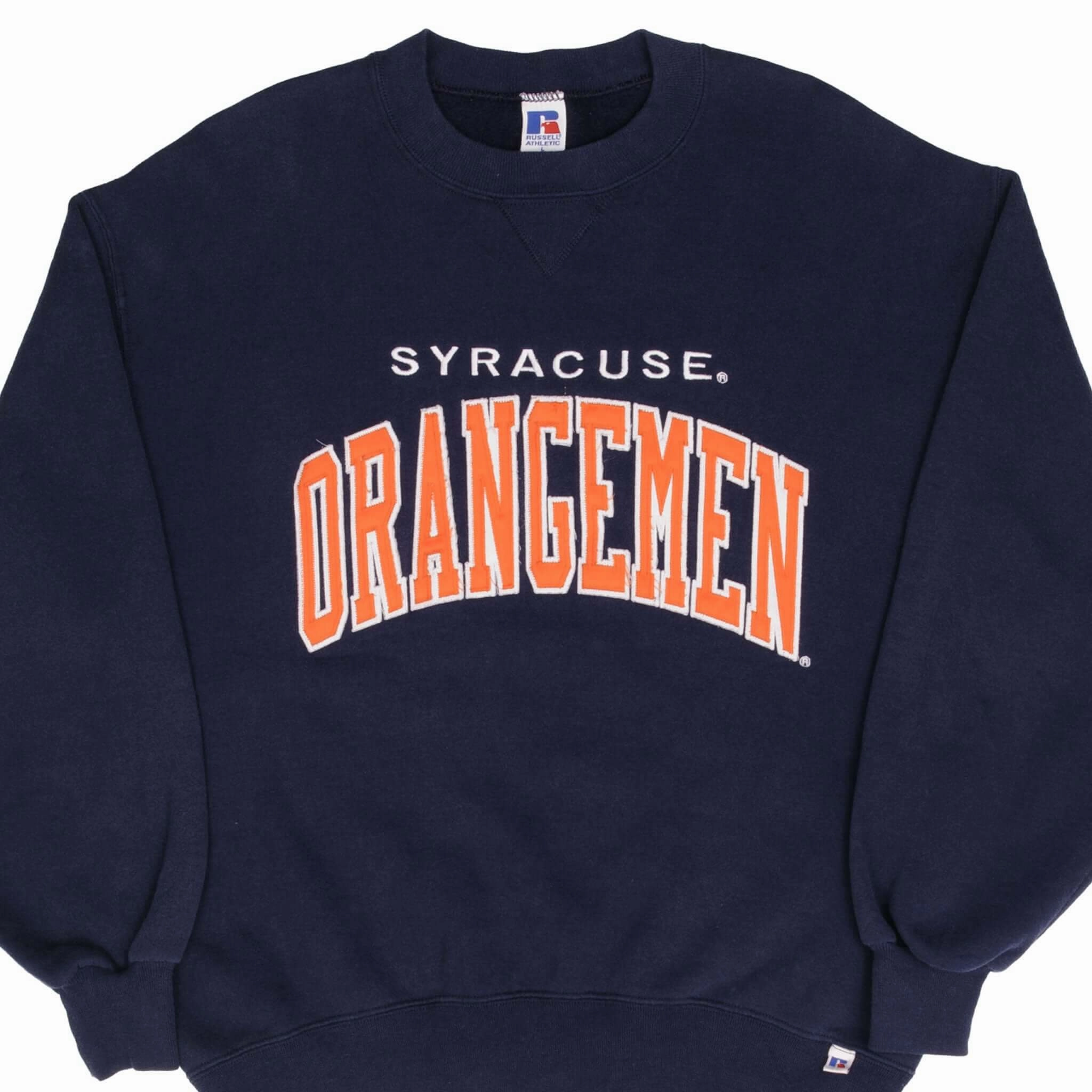 product safety VINTAGE RUSSEL ATHLETIC NCAA SYRACUSE ORANGEMEN SWEATSHIRT 1990S LARGE MADE USA