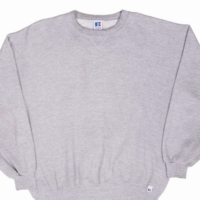 VINTAGE RUSSELL ATHLETIC BLANK GREY SWEATSHIRT 1990S XL MADE IN USA Easy Layering Men's