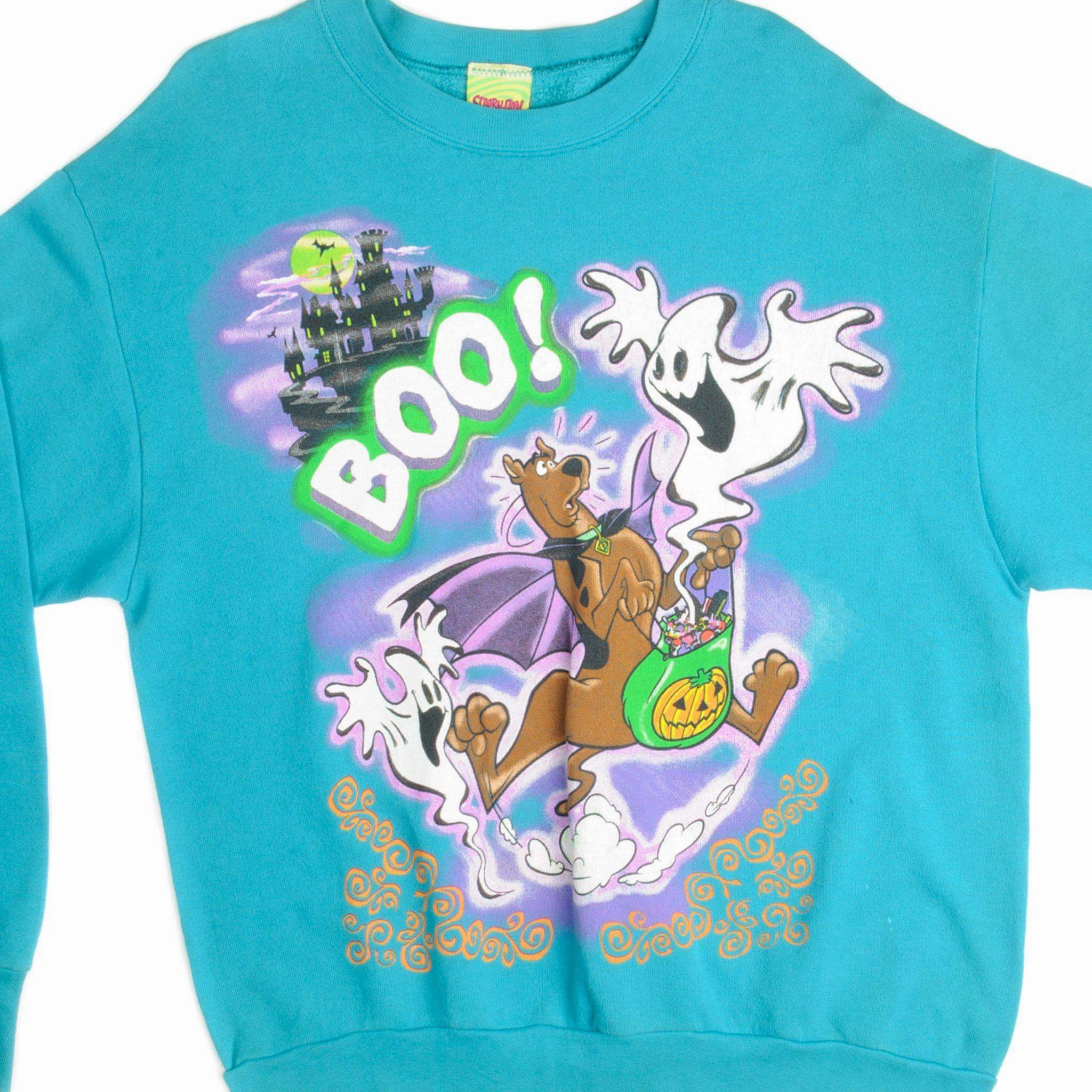 VINTAGE SCOOBY DOO HALLOWEEN BOO SWEATSHIRT 1999 SIZE XL Easy iron bag accents
