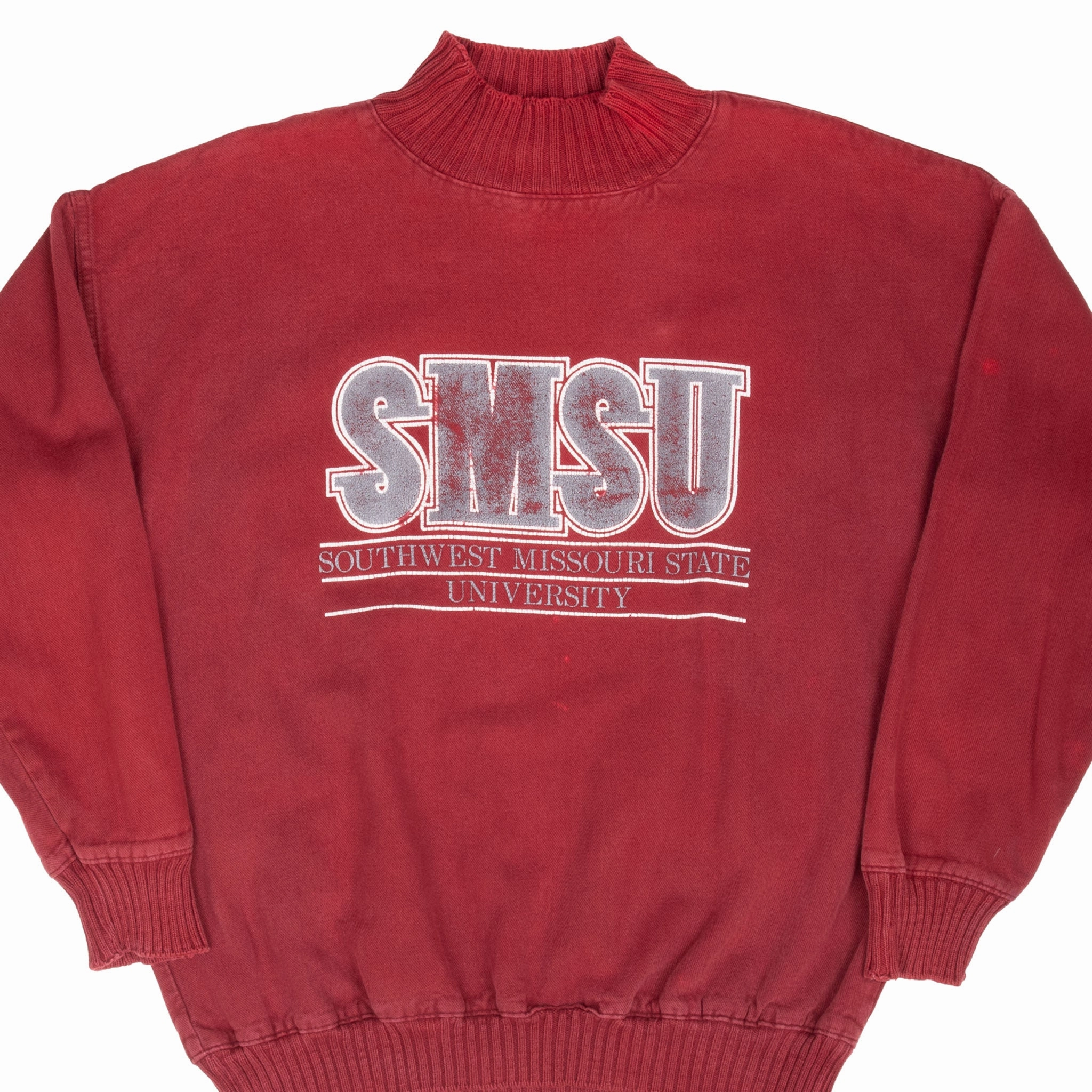 Odor Resistant VINTAGE SOUTHWEST MISSOURI STATE UNIVERSITY TURTLE NECK SWEATSHIRT 1990S LARGE