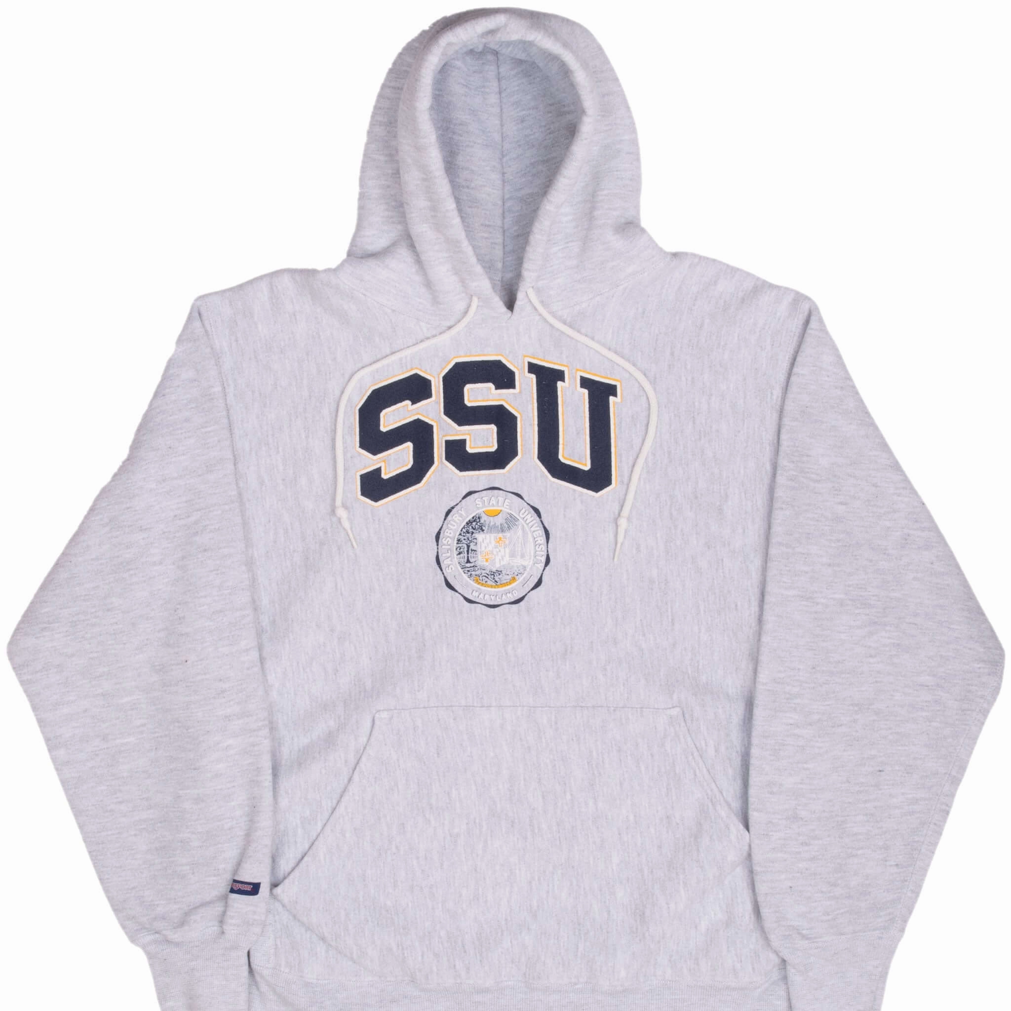VINTAGE SSU SALISBURY STATE UNIVERSITY REVERSE WEAVE HOODIE 1990S LARGE MADE USA kids
