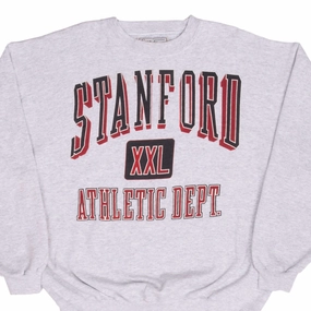 product jewelry adornment product retro nostalgia VINTAGE STANFORD GREY CREWNECK SWEATSHIRT 1990S MEDIUM MADE IN USA