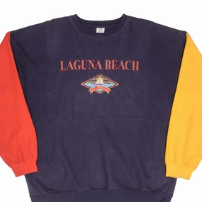 appropriate for sports VINTAGE SURF CRAZY SHIRT LAGUNA BEACH SWEATSHIRT 1980S SIZE LARGE MADE IN USA