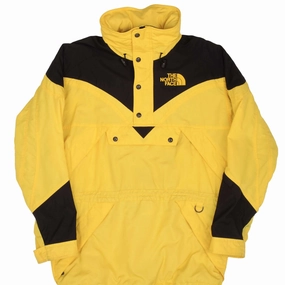 VINTAGE THE NORTH FACE YELLOW PULLOVER SKI JACKET SIZE LARGE Breathable mesh lining