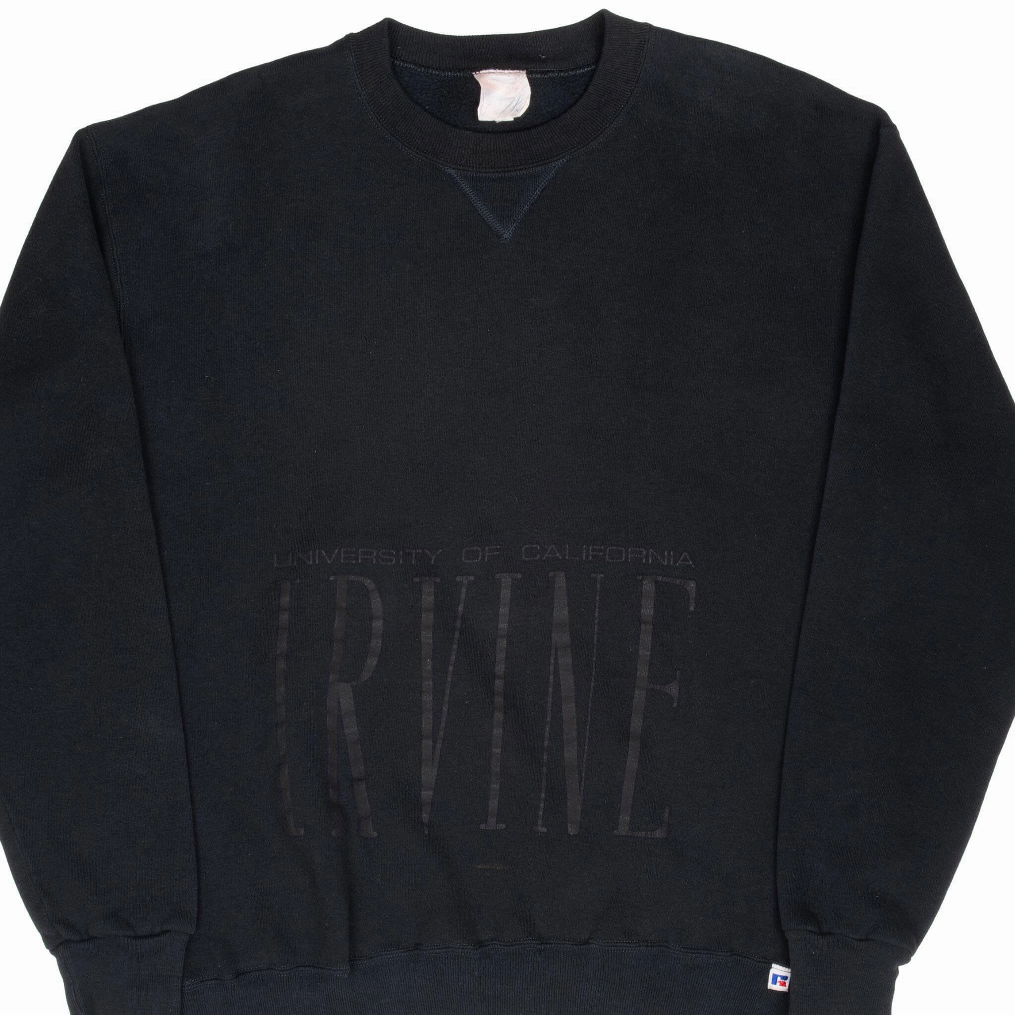 product team unity Sporty Style VINTAGE UC IRVINE UCI RUSSELL ATHLETIC BLACK SWEATSHIRT 1990S LARGE