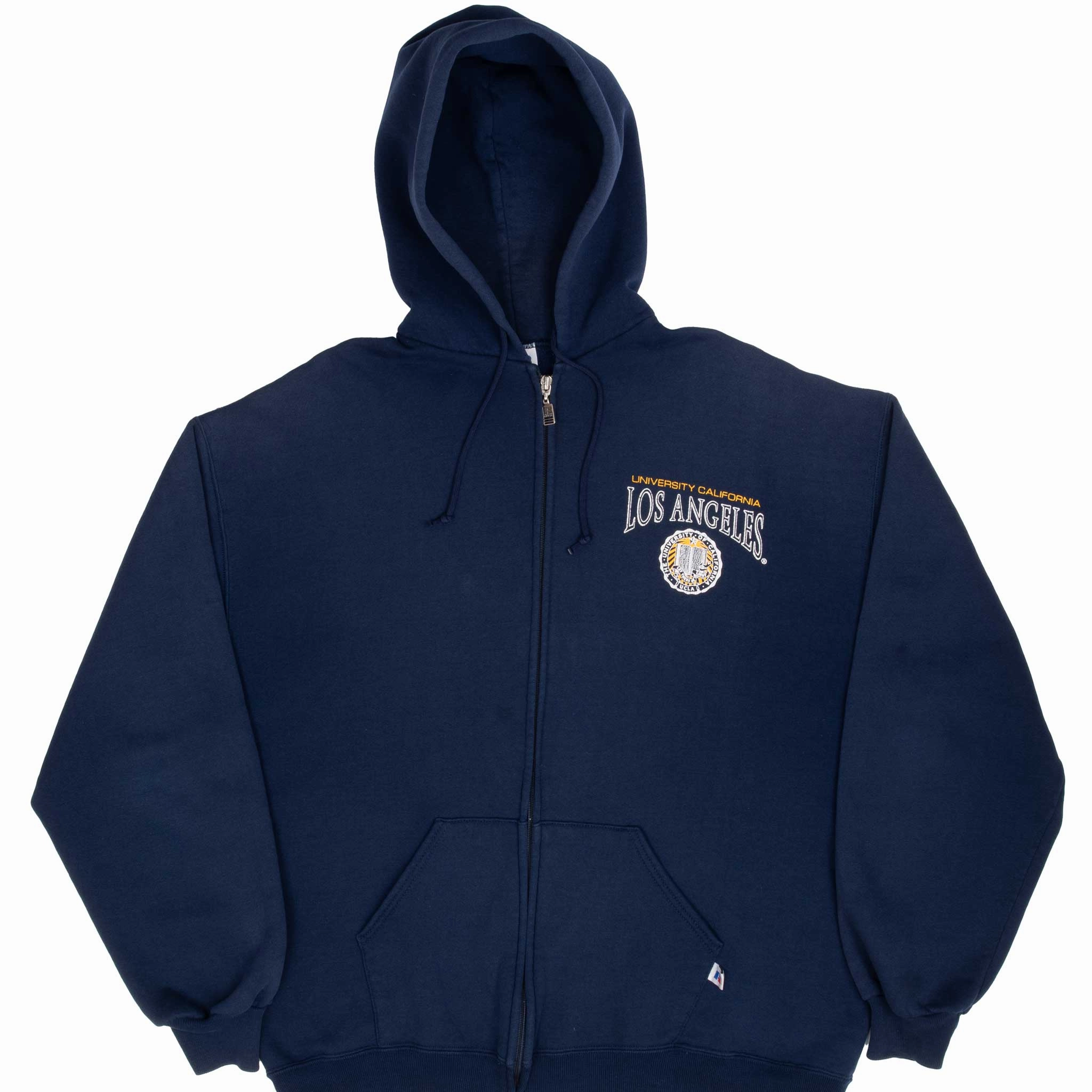 Bright Hue product beach style charm VINTAGE UCLA BLUE FULL ZIP RUSSELL HOODIE SWEATSHIRT 1990S SIZE XL MADE IN USA