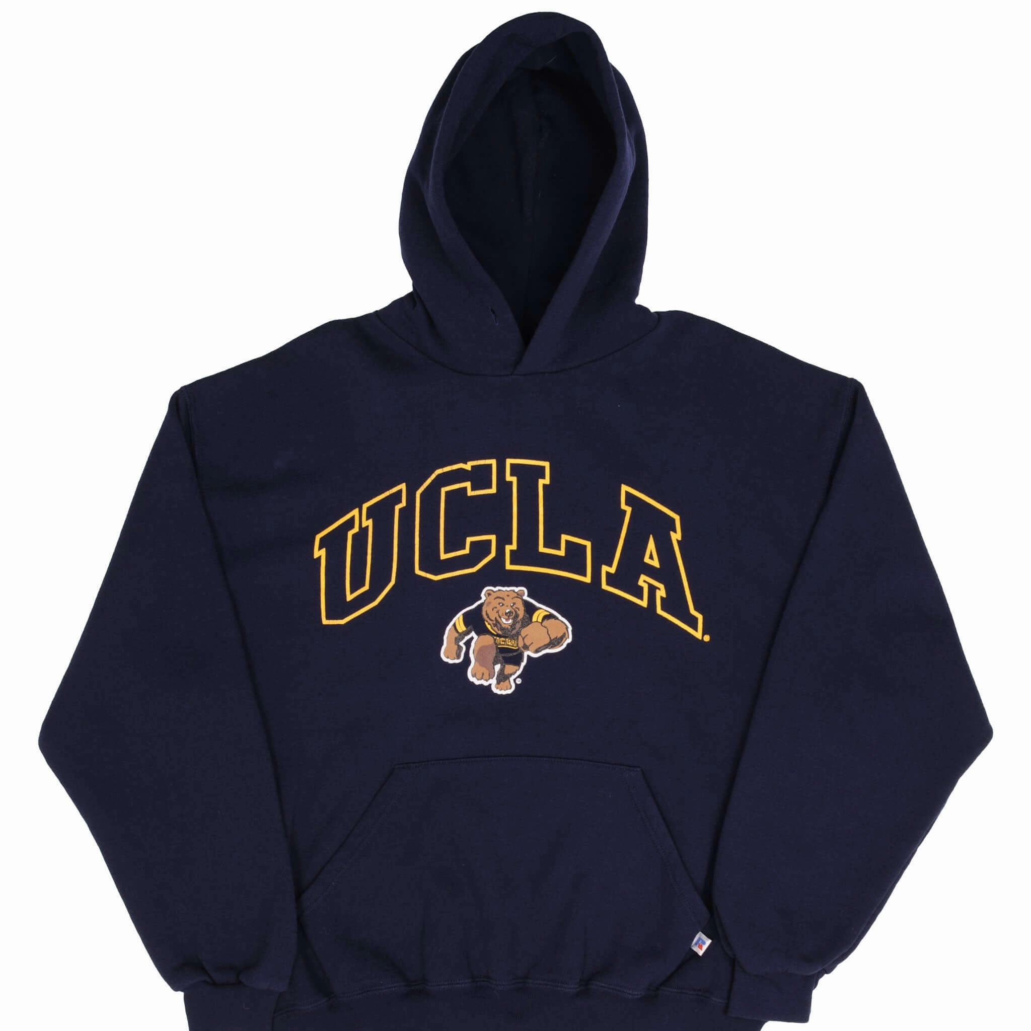 VINTAGE UCLA BRUINS BLUE HOODIE SWEATSHIRT 1990S SIZE LARGE Core Minimal couple wear