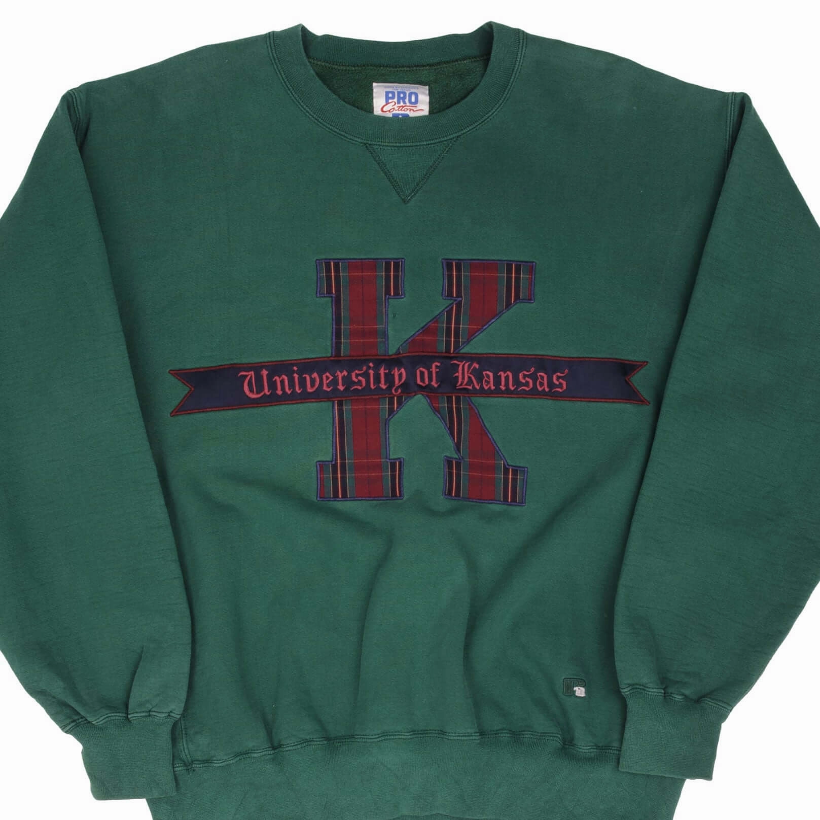 VINTAGE UNIVERSITY OF KANSAS HEAVYWEIGHT SWEATSHIRT 1990S SIZE LARGE MADE IN USA product eco friendly conscience Essential Relaxed