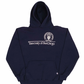 Casual Style VINTAGE UNIVERSITY OF SAN DIEGO RUSSELL HOODIE SWEATSHIRT 1990S LARGE MADE USA