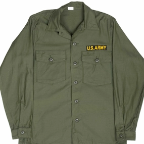 VINTAGE US ARMY 1970S VIETNAM WAR UTILITY SATEEN SHIRT P64 PATCH SIZE 15 1/2 X33 Trendy