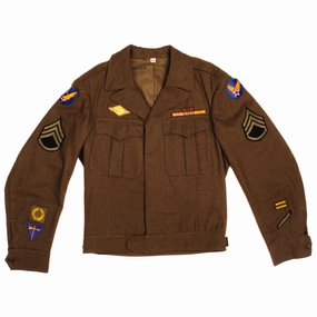 VINTAGE US ARMY AIR FORCE WOOL FIELD JACKET 1944 WW2 SIZE 38L WITH PATCHES Dual Layer Ventilation Heavy Duty