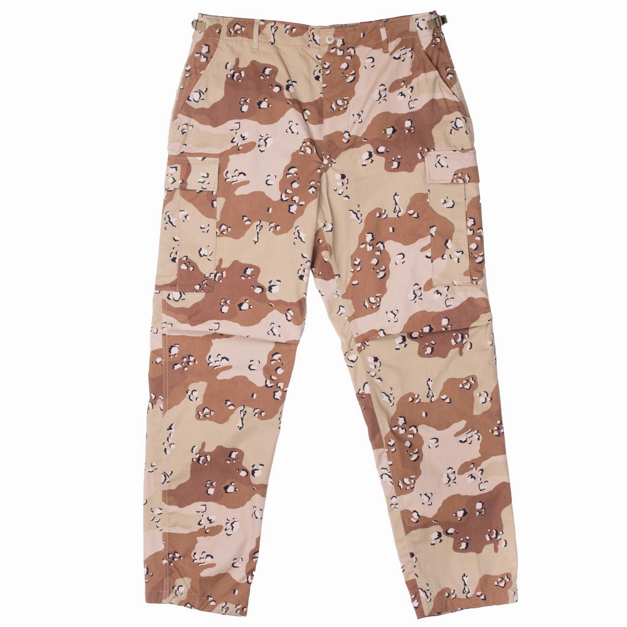 VINTAGE US ARMY CHOCOLATE CHIP DESERT CAMO COMBAT TROUSERS 1986 XL REGULAR NOS Static free Sustainable Fabric