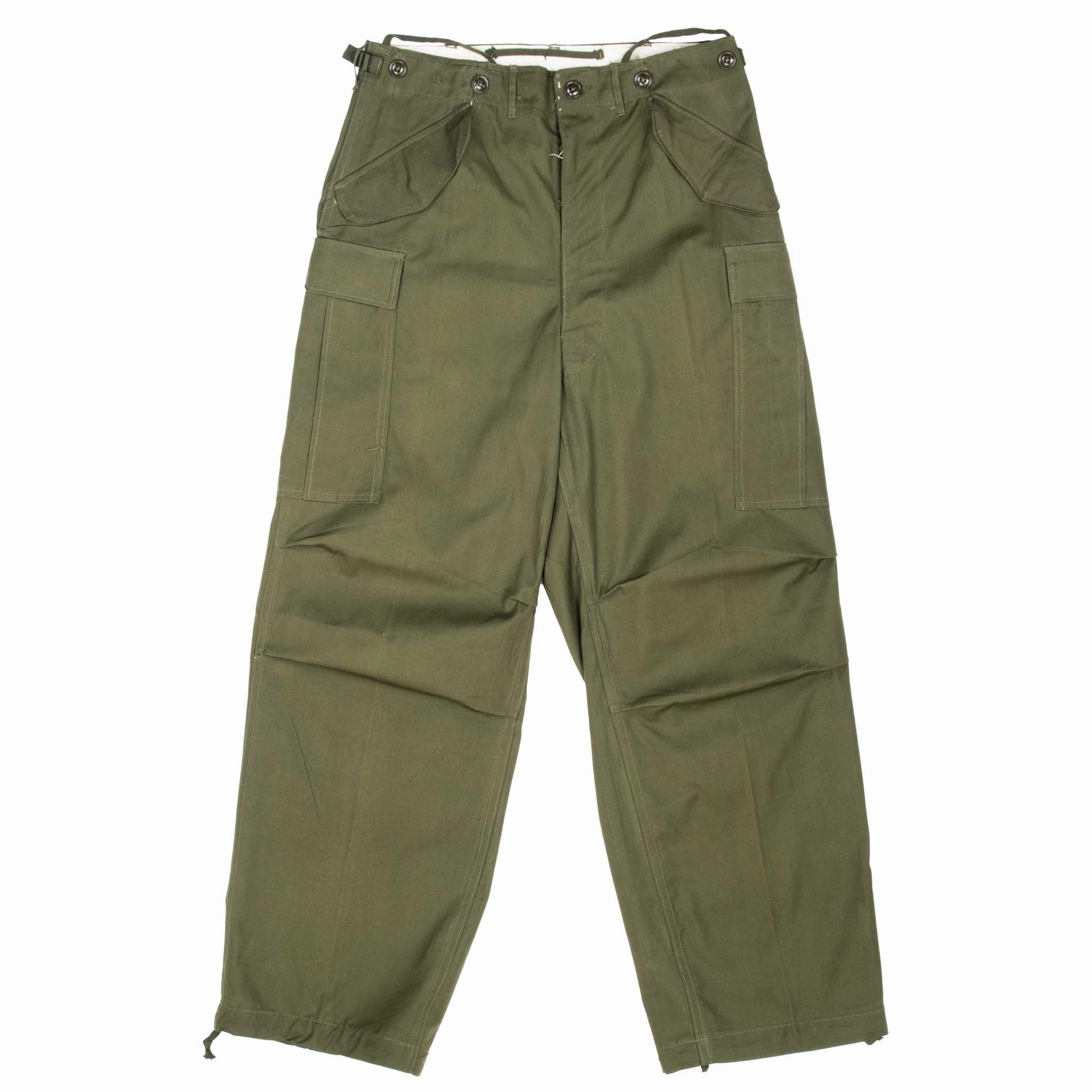 VINTAGE US ARMY FIELD TROUSERS PANTS M51 1951 KOREAN WAR SMALL REG NOS Tagless Labeling Multi Pocket Design