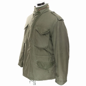 VINTAGE US ARMY M1965 M65 ALPHA INDUSTRIES FIELD JACKET 1981 MEDIUM REGULAR Button Snap Conversion Concealer