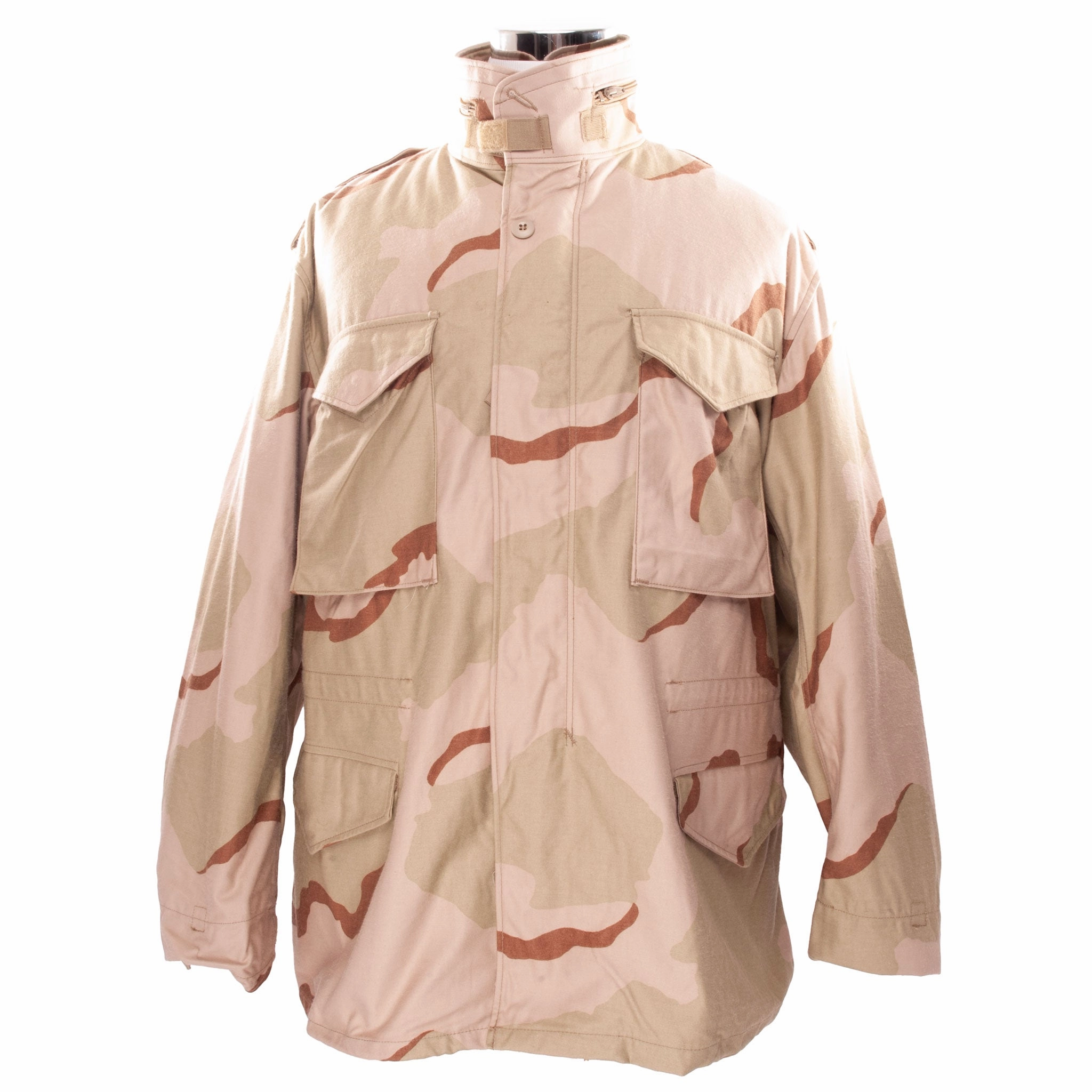 VINTAGE US ARMY M65 FIELD JACKET DESERT CAMO 1989 LARGE REGULAR DEADSTOCK NOS Resist