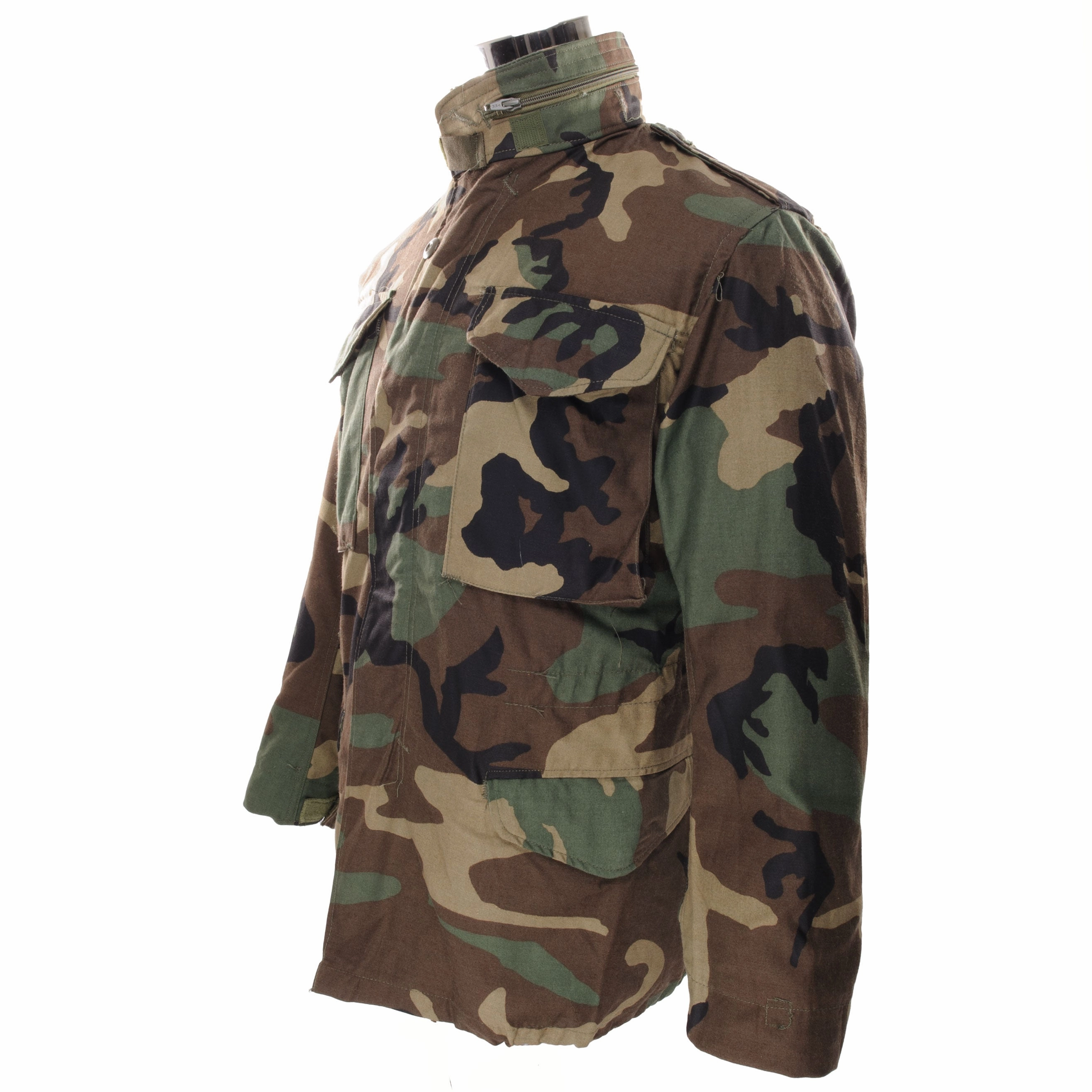 fishermen Display VINTAGE US ARMY M65 WOODLAND CAMO FIELD JACKET 1983 XS REGULAR NOS