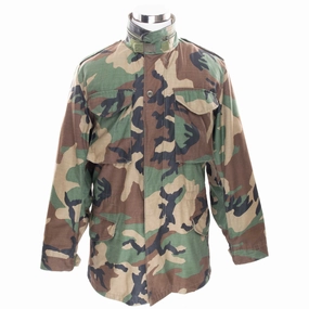 Functional Detail VINTAGE US ARMY M65 WOODLAND CAMO FIELD JACKET 1985 SMALL LONG