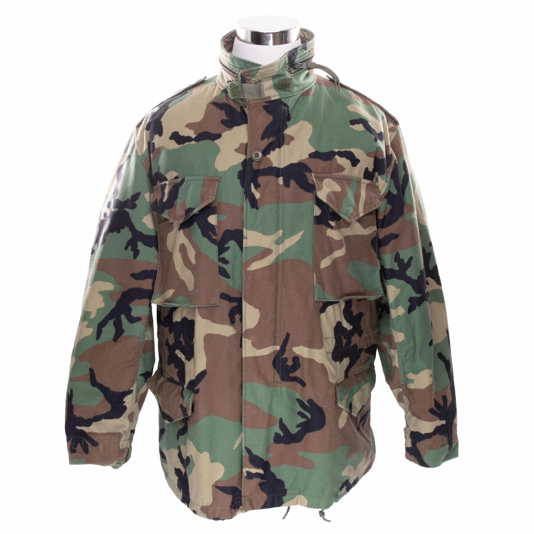 Cozy Lining travel use VINTAGE US ARMY M65 WOODLAND CAMO FIELD JACKET 1996 LARGE REGULAR NOS