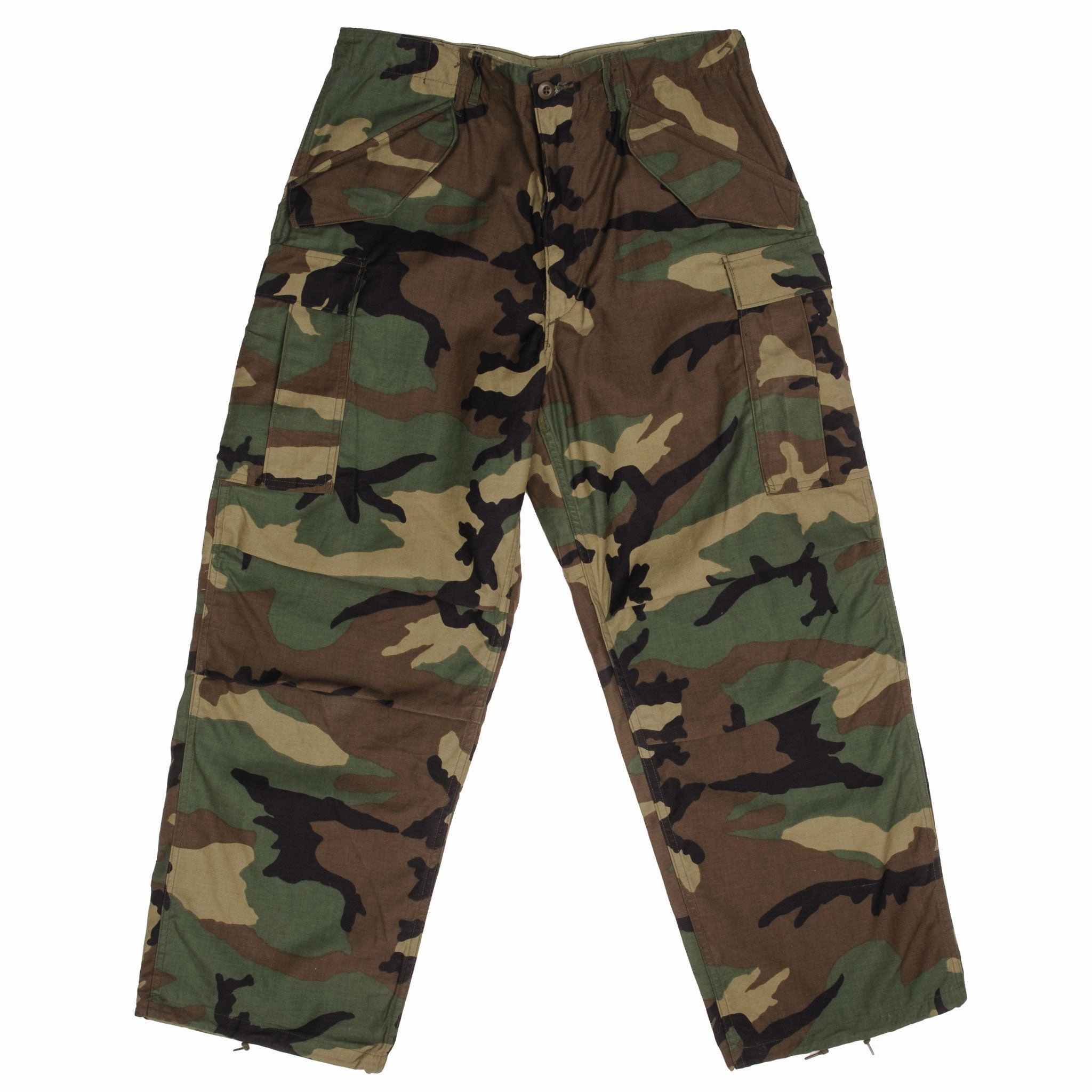 VINTAGE US ARMY M65 WOODLAND CAMO TROUSERS PANTS 1989 MEDIUM REGULAR DEADSTOCK Anti Friction Lining
