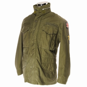 VINTAGE US ARMY M-1965 M65 FIELD JACKET 1966 SIZE SMALL SHORT WITH PATCHES Wind Proof