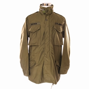 VINTAGE US ARMY M-1965 M65 FIELD JACKET 1969 VIETNAM WAR SIZE MEDIUM LONG PATCHED Sign