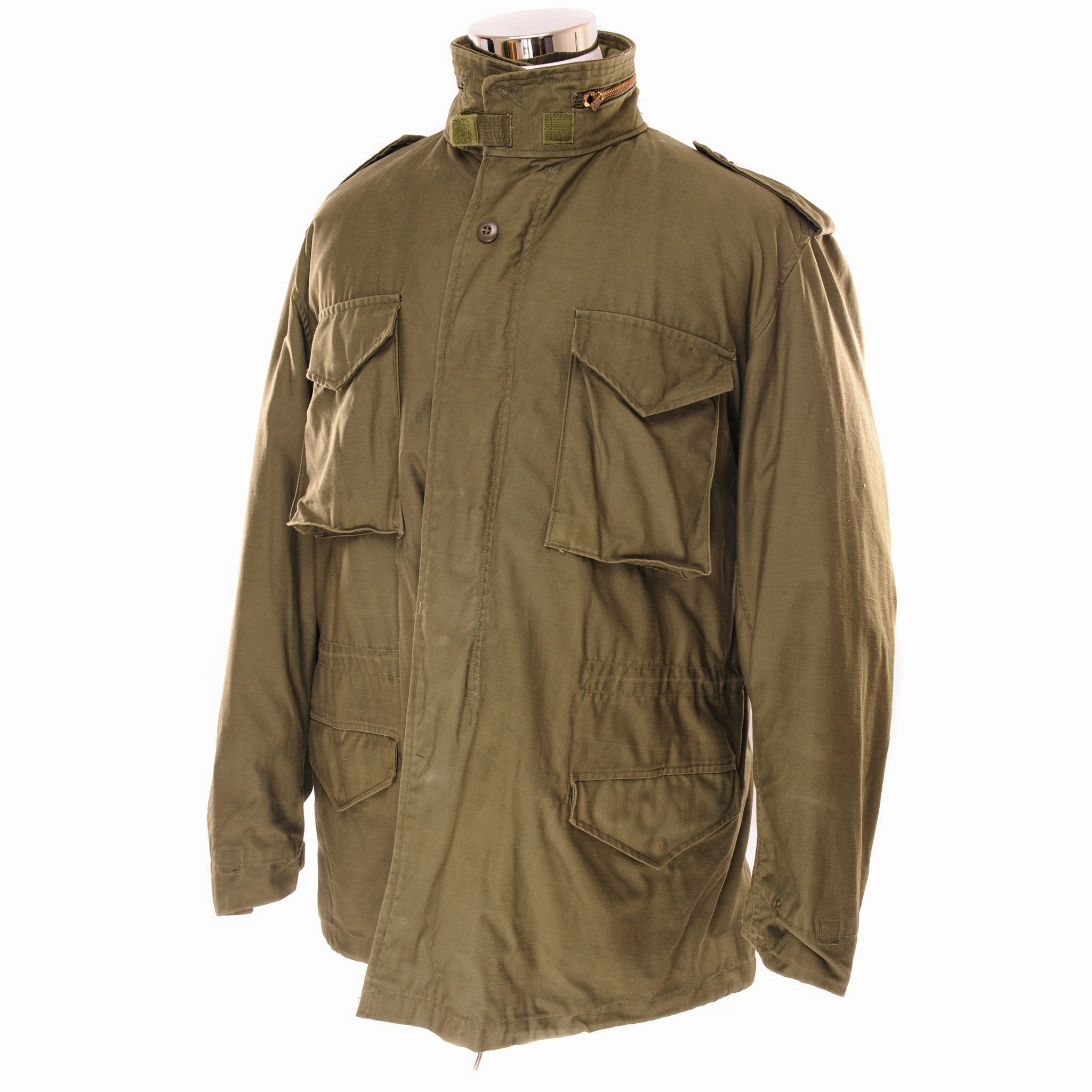 VINTAGE US ARMY M-1965 M65 FIELD JACKET 1976 SIZE LARGE LONG Flexible Neckline Cold Weather Ready