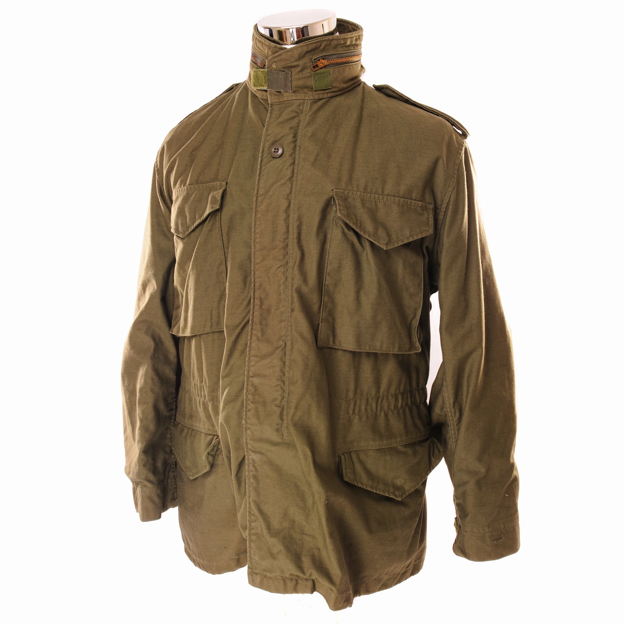 VINTAGE US ARMY M-1965 M65 FIELD JACKET 1982 SIZE MEDIUM REGULAR STENCILED Exhibit