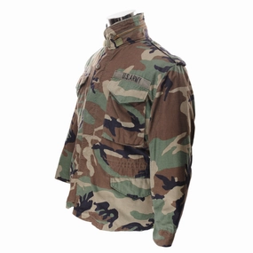 VINTAGE US ARMY M-1965 M65 WOODLAND CAMO FIELD JACKET 1985 SIZE SMALL SHORT floral