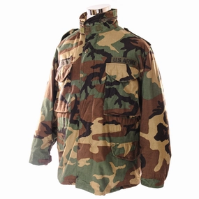 VINTAGE US ARMY M-1965 M65 WOODLAND CAMO FIELD JACKET 1991 SIZE LARGE SHORT Trendy