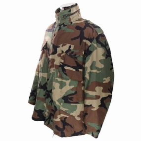 snowy Elegant VINTAGE US ARMY M-1965 M65 WOODLAND CAMO FIELD JACKET 1997 LARGE REGULAR NOS